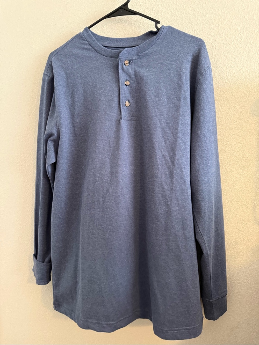 Saddlebred Henley Men's Long Sleeve Size Medium Cotton Blend Layering